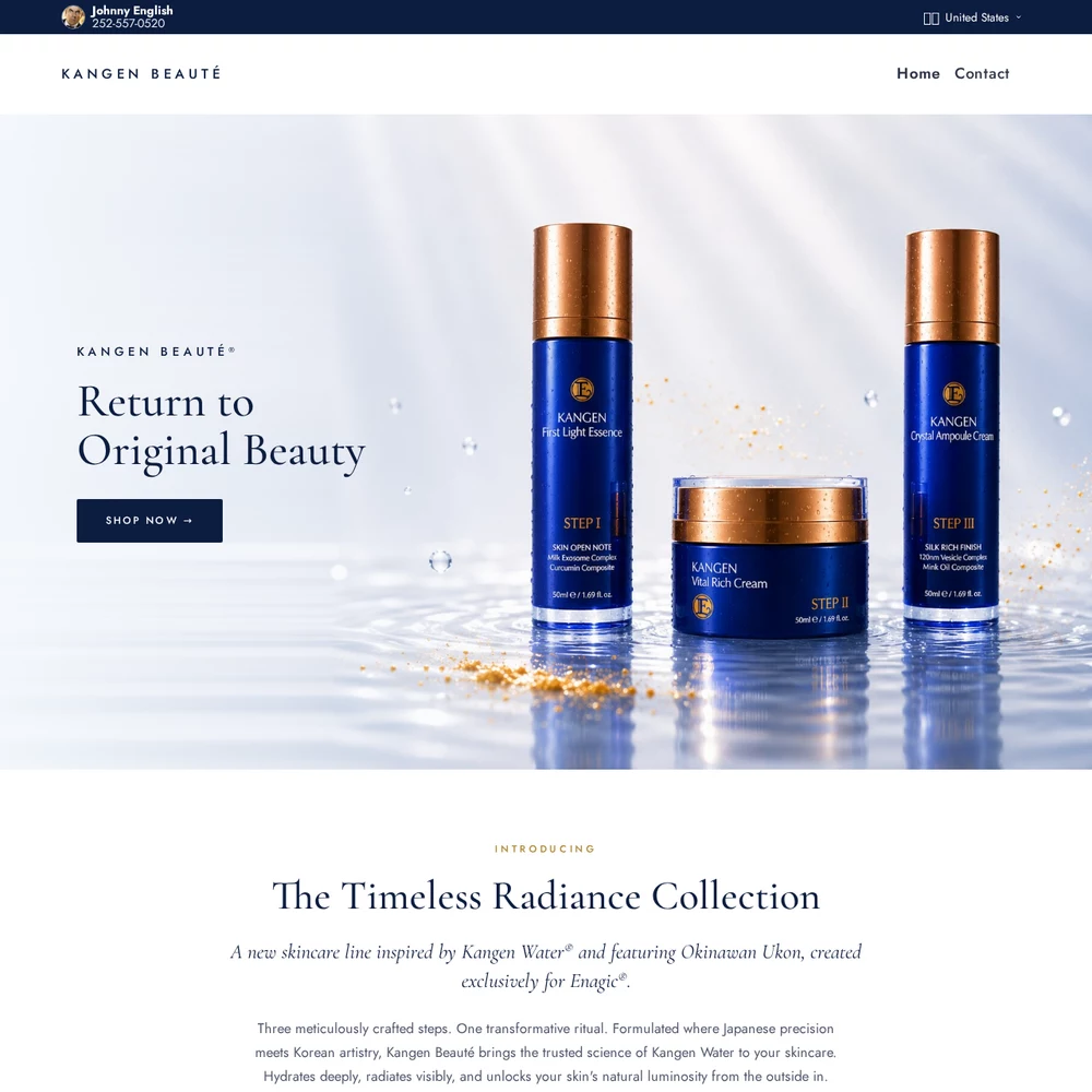 Beaute website screenshot