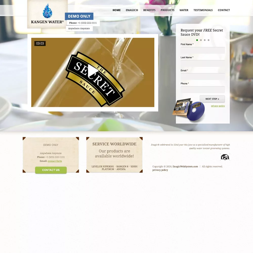 Restaurant and Business Owners website screenshot