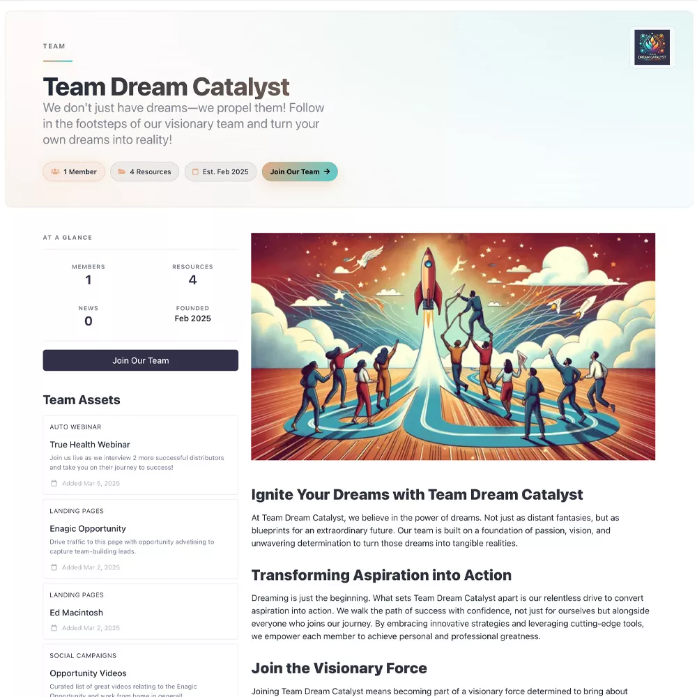 TeamSite website screenshot
